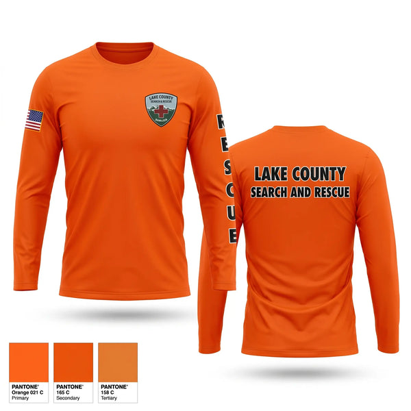 Long Sleeve Performance Shirt, Lake County Search and Rescue (Colorado), EMS/EMT, Teamtime, Team time, sublimation, custom sports apparel, team uniforms, spirit wear, spiritwear, sports uniforms, custom shirts, team store, custom team store, fundraiser sports, apparel fundraiser