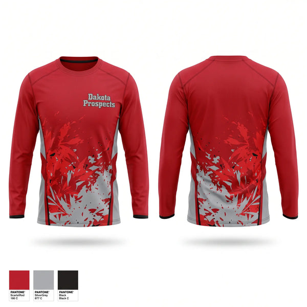 Long Sleeve Performance Shirt, Dakota Prospects, Men's Basketball, Teamtime, Team time, sublimation, custom sports apparel, team uniforms, spirit wear, spiritwear, sports uniforms, custom shirts, team store, custom team store, fundraiser sports, apparel fundraiser