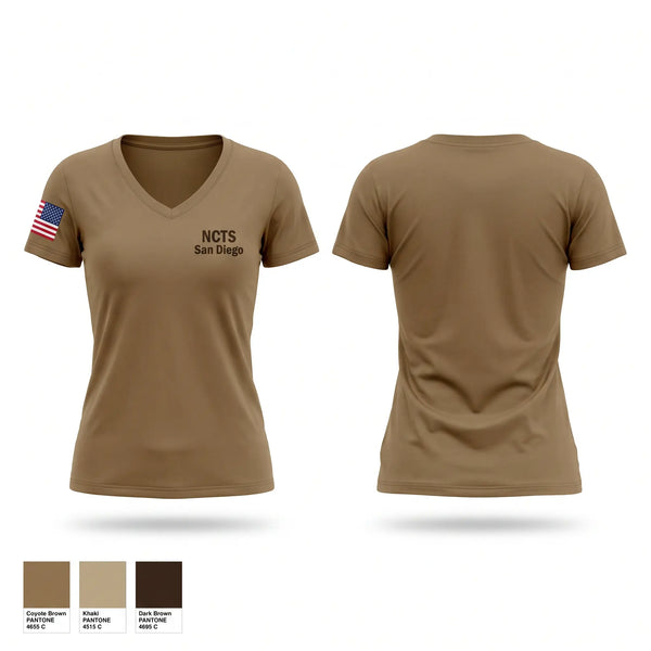 Womens Short Sleeve Vneck Shirt, NCTS San Diego, Navy, Teamtime, Team time, sublimation, custom sports apparel, team uniforms, spirit wear, spiritwear, sports uniforms, custom shirts, team store, custom team store, fundraiser sports, apparel fundraiser