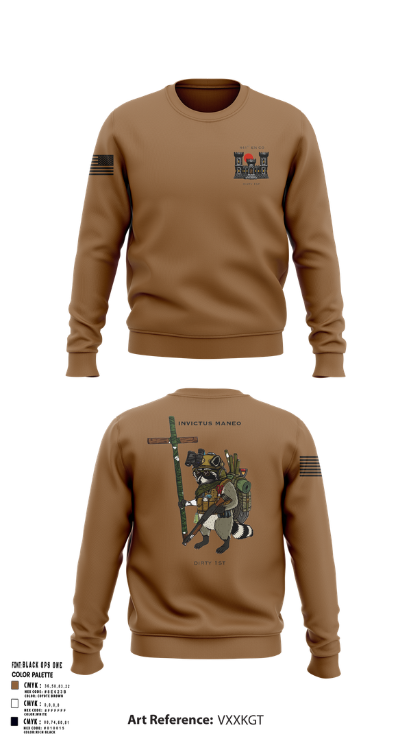 Crew Neck Sweatshirt, 441st Engineer Company, Army, Teamtime, Team time, sublimation, custom sports apparel, team uniforms, spirit wear, spiritwear, sports uniforms, custom shirts, team store, custom team store, fundraiser sports, apparel fundraiser