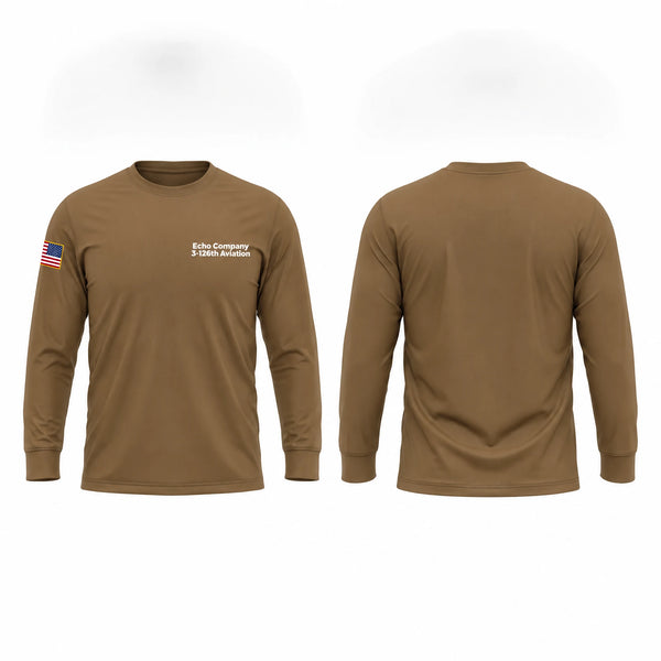 Long Sleeve Performance Shirt, Echo Company 3-126th Aviation, National Guard, Teamtime, Team time, sublimation, custom sports apparel, team uniforms, spirit wear, spiritwear, sports uniforms, custom shirts, team store, custom team store, fundraiser sports, apparel fundraiser