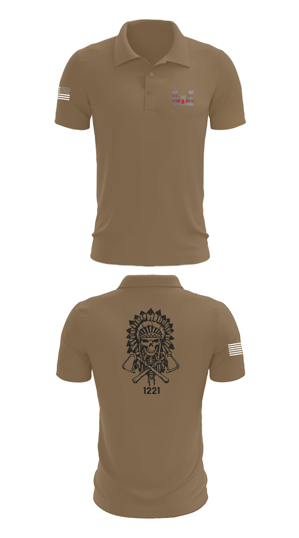 Short Sleeve Performance Polo, 1221st Route Clearance Co., National Guard, Teamtime, Team time, sublimation, custom sports apparel, team uniforms, spirit wear, spiritwear, sports uniforms, custom shirts, team store, custom team store, fundraiser sports, apparel fundraiser