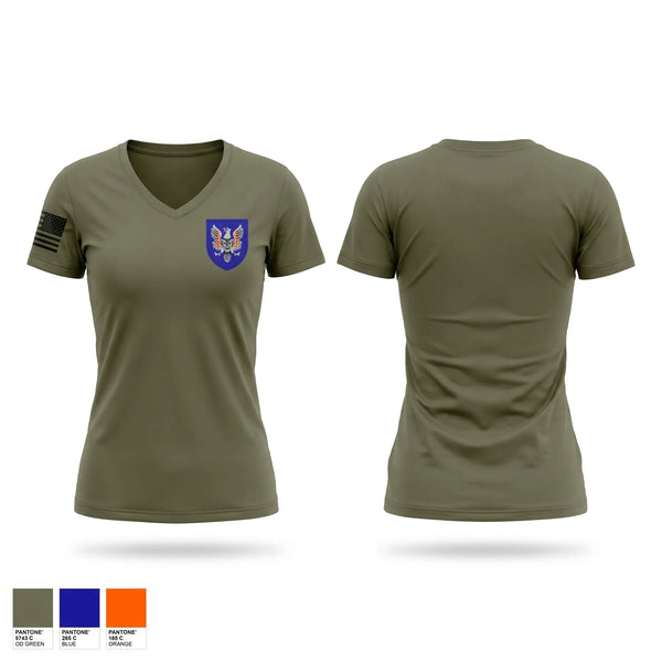 Womens Short Sleeve Vneck Shirt, 11th AVN BDE, Army, Teamtime, Team time, sublimation, custom sports apparel, team uniforms, spirit wear, spiritwear, sports uniforms, custom shirts, team store, custom team store, fundraiser sports, apparel fundraiser
