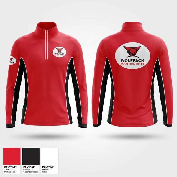 Quarter Zip Jacket, Wolfpack Martial Arts, , Teamtime, Team time, sublimation, custom sports apparel, team uniforms, spirit wear, spiritwear, sports uniforms, custom shirts, team store, custom team store, fundraiser sports, apparel fundraiser