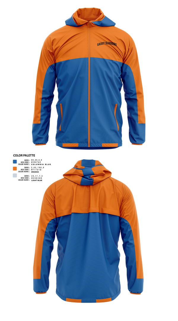 Windbreaker, Sassy sluggers, Softball, Teamtime, Team time, sublimation, custom sports apparel, team uniforms, spirit wear, spiritwear, sports uniforms, custom shirts, team store, custom team store, fundraiser sports, apparel fundraiser
