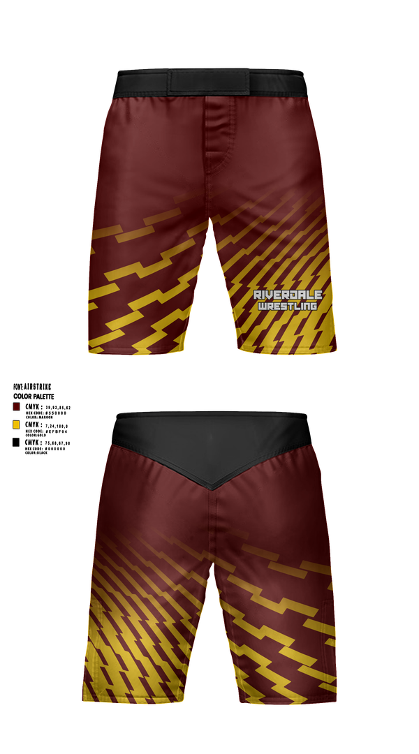 Fight Shorts, Riverdale Wrestling Club, Wrestling, Teamtime, Team time, sublimation, custom sports apparel, team uniforms, spirit wear, spiritwear, sports uniforms, custom shirts, team store, custom team store, fundraiser sports, apparel fundraiser