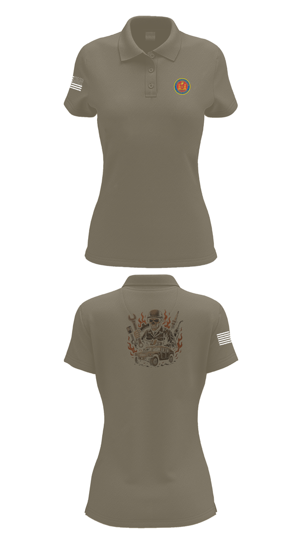 Womens Short Sleeve Performance Polo, 4th Combat Engineer Battalion A Co, Marines, Teamtime, Team time, sublimation, custom sports apparel, team uniforms, spirit wear, spiritwear, sports uniforms, custom shirts, team store, custom team store, fundraiser sports, apparel fundraiser