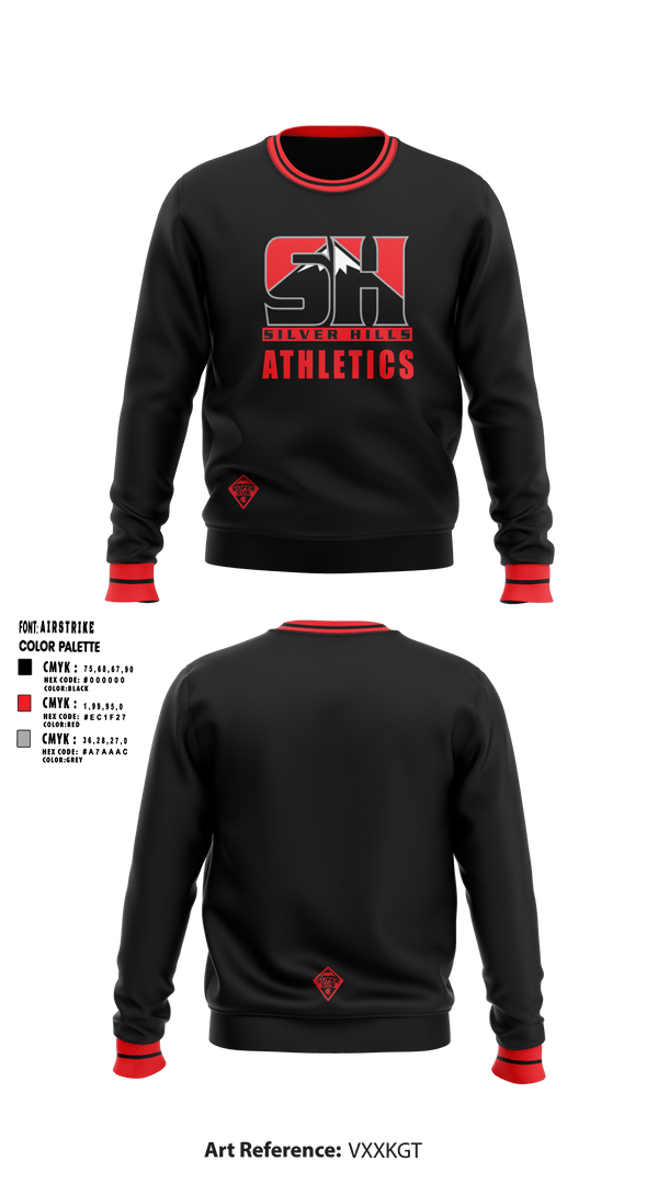 Crew Neck Sweatshirt, Silver Hills MS, , Teamtime, Team time, sublimation, custom sports apparel, team uniforms, spirit wear, spiritwear, sports uniforms, custom shirts, team store, custom team store, fundraiser sports, apparel fundraiser