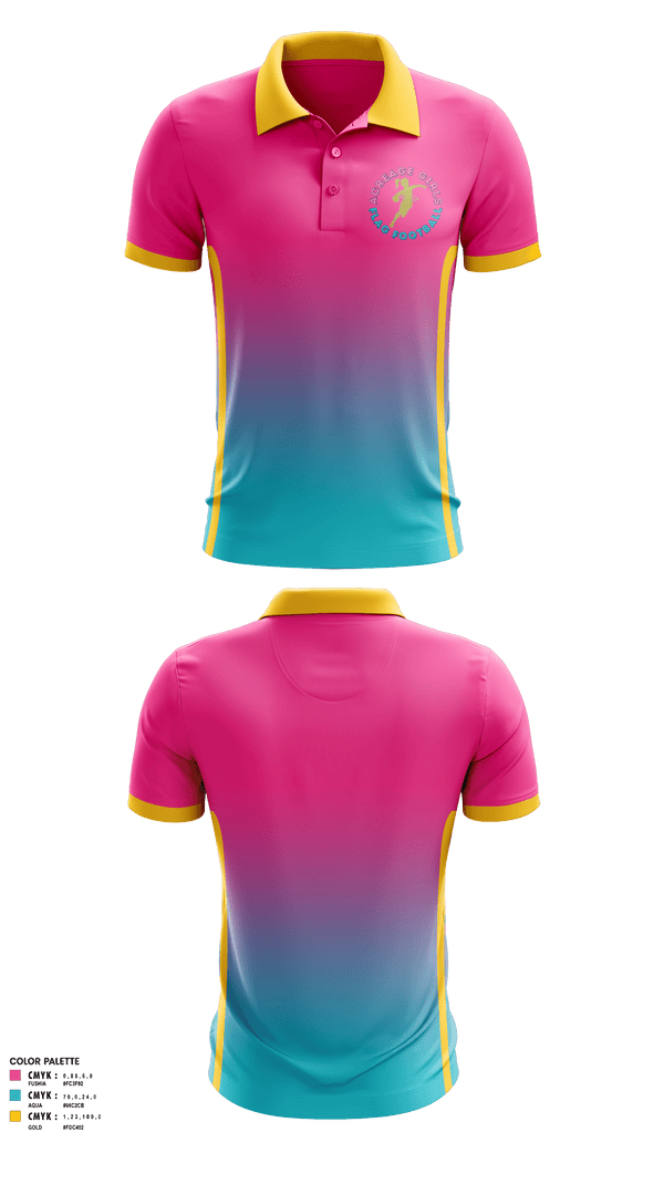 Short Sleeve Performance Polo, Acreage Girls Flag Football, Football, Teamtime, Team time, sublimation, custom sports apparel, team uniforms, spirit wear, spiritwear, sports uniforms, custom shirts, team store, custom team store, fundraiser sports, apparel fundraiser
