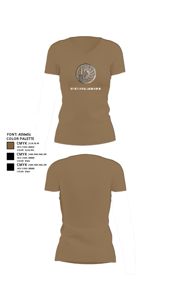 Women's Short Sleeve Vneck Shirt, 1st Det. Royal Lao Airborne, Army, Teamtime, Team time, sublimation, custom sports apparel, team uniforms, spirit wear, spiritwear, sports uniforms, custom shirts, team store, custom team store, fundraiser sports, apparel fundraiser