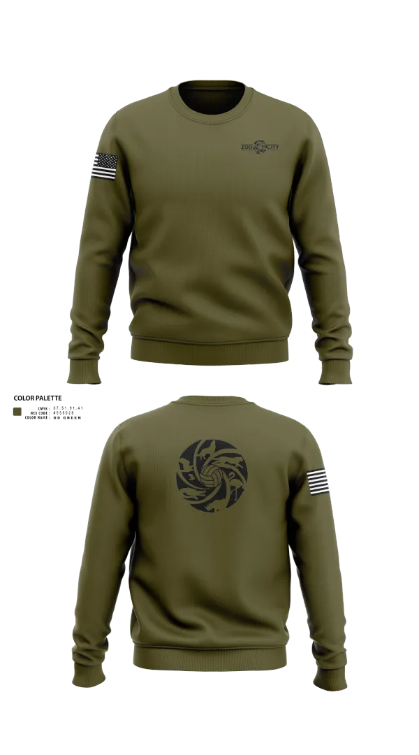 Crew Neck Sweatshirt, Zoo City, Women's Volleyball, Teamtime, Team time, sublimation, custom sports apparel, team uniforms, spirit wear, spiritwear, sports uniforms, custom shirts, team store, custom team store, fundraiser sports, apparel fundraiser