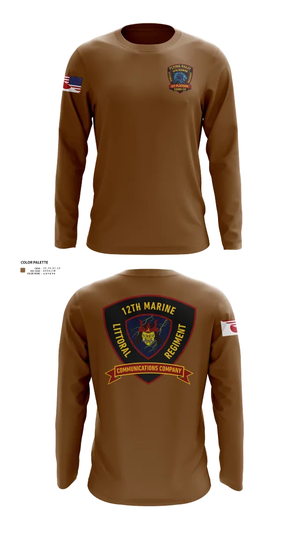Long Sleeve Performance Shirt, 12th MLR Headquarters Element, Marines, Teamtime, Team time, sublimation, custom sports apparel, team uniforms, spirit wear, spiritwear, sports uniforms, custom shirts, team store, custom team store, fundraiser sports, apparel fundraiser