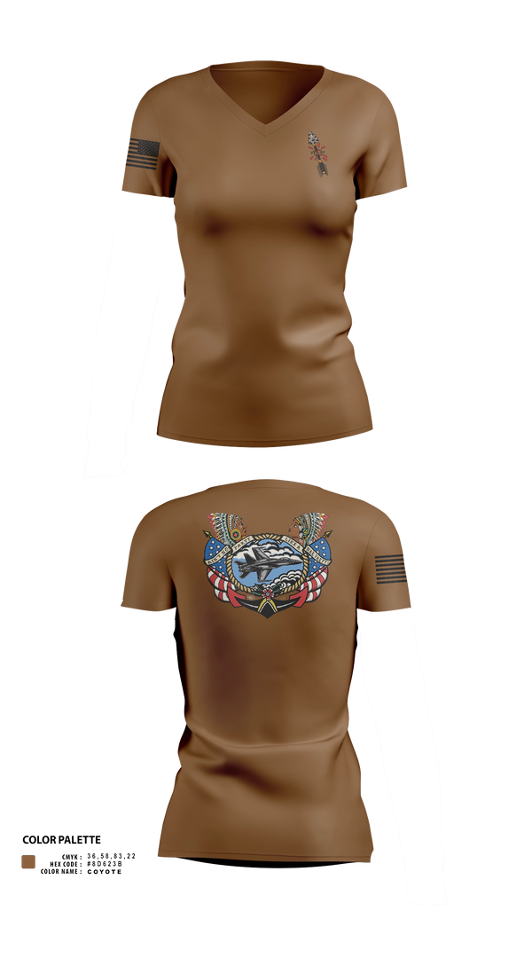 Womens Short Sleeve Vneck Shirt, VFA-87 FCPOA, Navy, Teamtime, Team time, sublimation, custom sports apparel, team uniforms, spirit wear, spiritwear, sports uniforms, custom shirts, team store, custom team store, fundraiser sports, apparel fundraiser