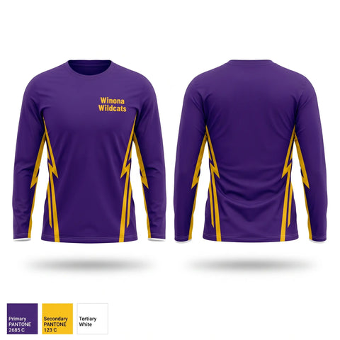 Long Sleeve Performance Shirt, Winona Wildcats, Baseball, Teamtime, Team time, sublimation, custom sports apparel, team uniforms, spirit wear, spiritwear, sports uniforms, custom shirts, team store, custom team store, fundraiser sports, apparel fundraiser