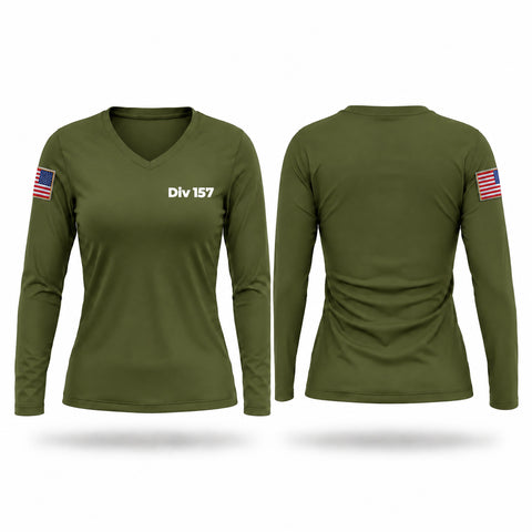 Womens Long Sleeve Vneck Shirt, Div 157, Navy, Teamtime, Team time, sublimation, custom sports apparel, team uniforms, spirit wear, spiritwear, sports uniforms, custom shirts, team store, custom team store, fundraiser sports, apparel fundraiser
