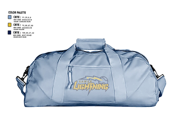 Duffle Bag, Lamar Lightening, Baseball, Teamtime, Team time, sublimation, custom sports apparel, team uniforms, spirit wear, spiritwear, sports uniforms, custom shirts, team store, custom team store, fundraiser sports, apparel fundraiser