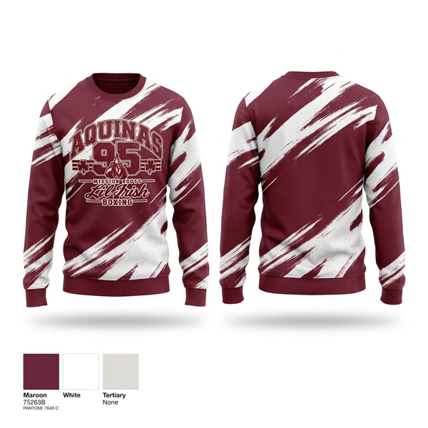 Crew Neck Sweatshirt, Aquinas Li'l Irish Boxing, Spirit Store, Teamtime, Team time, sublimation, custom sports apparel, team uniforms, spirit wear, spiritwear, sports uniforms, custom shirts, team store, custom team store, fundraiser sports, apparel fundraiser