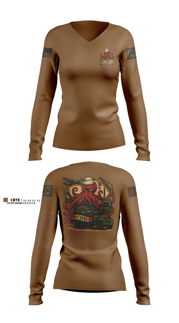 Womens Long Sleeve Vneck Shirt, , Navy, Teamtime, Team time, sublimation, custom sports apparel, team uniforms, spirit wear, spiritwear, sports uniforms, custom shirts, team store, custom team store, fundraiser sports, apparel fundraiser