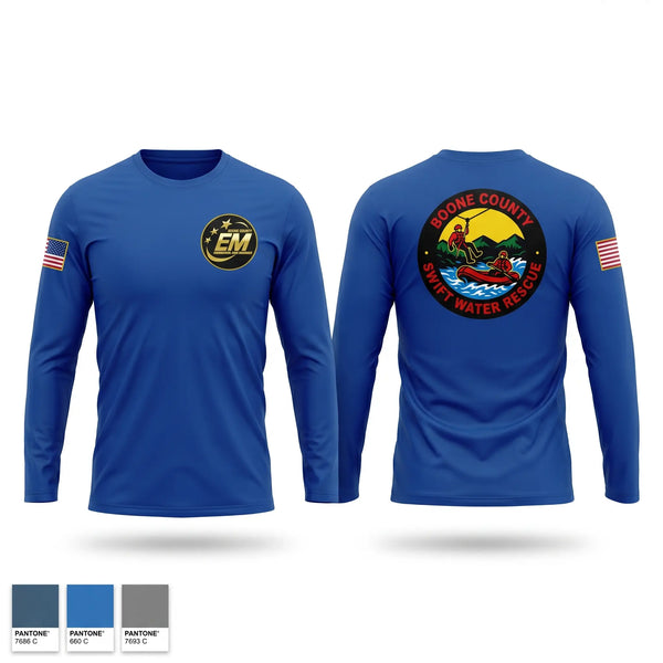Long Sleeve Performance Shirt, Boone County Swift Water Rescue, Fire Department, Teamtime, Team time, sublimation, custom sports apparel, team uniforms, spirit wear, spiritwear, sports uniforms, custom shirts, team store, custom team store, fundraiser sports, apparel fundraiser