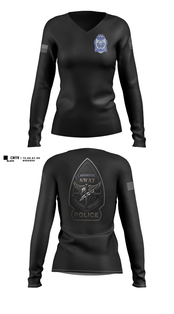 Womens Long Sleeve Vneck Shirt, Franklin Police K9, Police, Teamtime, Team time, sublimation, custom sports apparel, team uniforms, spirit wear, spiritwear, sports uniforms, custom shirts, team store, custom team store, fundraiser sports, apparel fundraiser
