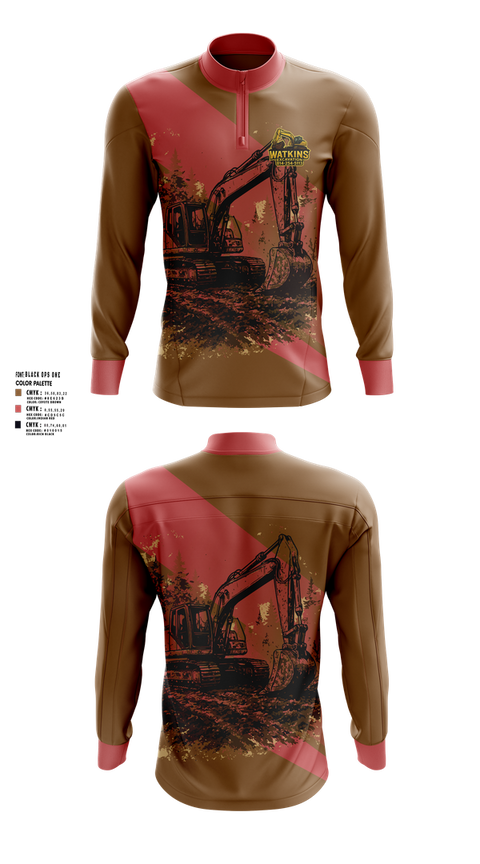 Quarter Zip Jacket, 252 EngineersWatkins Excavation, , Teamtime, Team time, sublimation, custom sports apparel, team uniforms, spirit wear, spiritwear, sports uniforms, custom shirts, team store, custom team store, fundraiser sports, apparel fundraiser