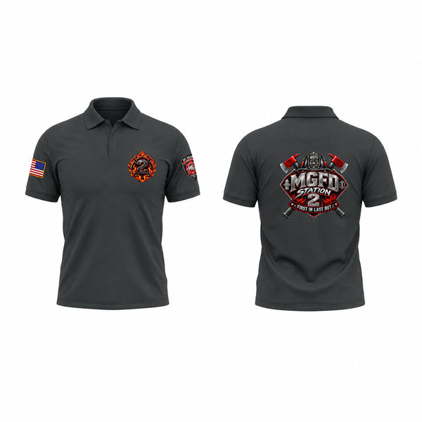 Short Sleeve Performance Polo, Station 2, Fire Department, Teamtime, Team time, sublimation, custom sports apparel, team uniforms, spirit wear, spiritwear, sports uniforms, custom shirts, team store, custom team store, fundraiser sports, apparel fundraiser