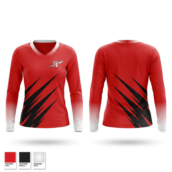 Womens Long Sleeve Vneck Shirt, Severn Baseball, Baseball, Teamtime, Team time, sublimation, custom sports apparel, team uniforms, spirit wear, spiritwear, sports uniforms, custom shirts, team store, custom team store, fundraiser sports, apparel fundraiser