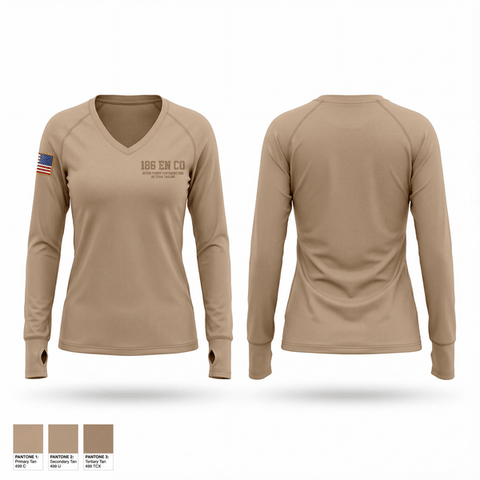 Womens Long Sleeve Vneck Shirt, 186 en co, National Guard, Teamtime, Team time, sublimation, custom sports apparel, team uniforms, spirit wear, spiritwear, sports uniforms, custom shirts, team store, custom team store, fundraiser sports, apparel fundraiser