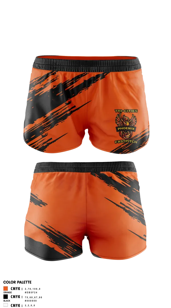 Womens Shorts, Tri-Cities Phoenix, Softball, Teamtime, Team time, sublimation, custom sports apparel, team uniforms, spirit wear, spiritwear, sports uniforms, custom shirts, team store, custom team store, fundraiser sports, apparel fundraiser
