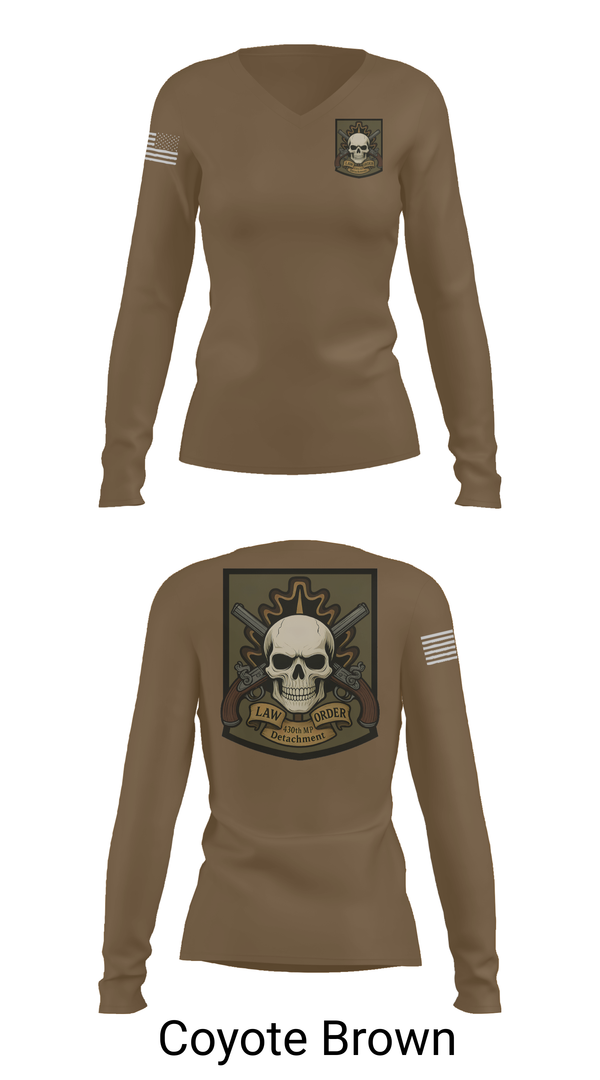 Womens Long Sleeve Vneck Shirt, 430th MP Detachment, , Teamtime, Team time, sublimation, custom sports apparel, team uniforms, spirit wear, spiritwear, sports uniforms, custom shirts, team store, custom team store, fundraiser sports, apparel fundraiser