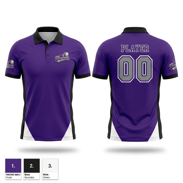 Short Sleeve Performance Polo, Fireballs, Baseball, Teamtime, Team time, sublimation, custom sports apparel, team uniforms, spirit wear, spiritwear, sports uniforms, custom shirts, team store, custom team store, fundraiser sports, apparel fundraiser