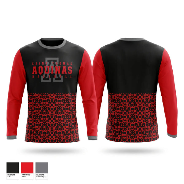Long Sleeve Performance Shirt, St. Thomas Aquinas, Baseball, Teamtime, Team time, sublimation, custom sports apparel, team uniforms, spirit wear, spiritwear, sports uniforms, custom shirts, team store, custom team store, fundraiser sports, apparel fundraiser