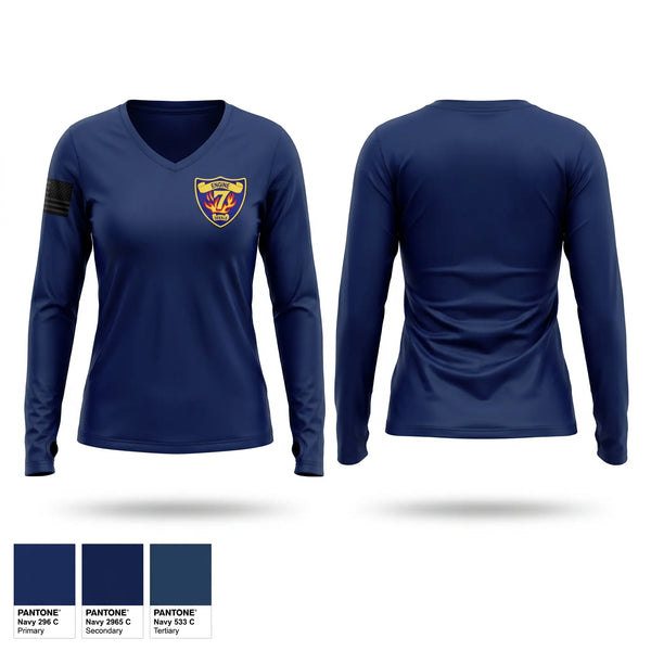 Womens Long Sleeve Vneck Shirt, Dekalb Company 7, Fire Department, Teamtime, Team time, sublimation, custom sports apparel, team uniforms, spirit wear, spiritwear, sports uniforms, custom shirts, team store, custom team store, fundraiser sports, apparel fundraiser