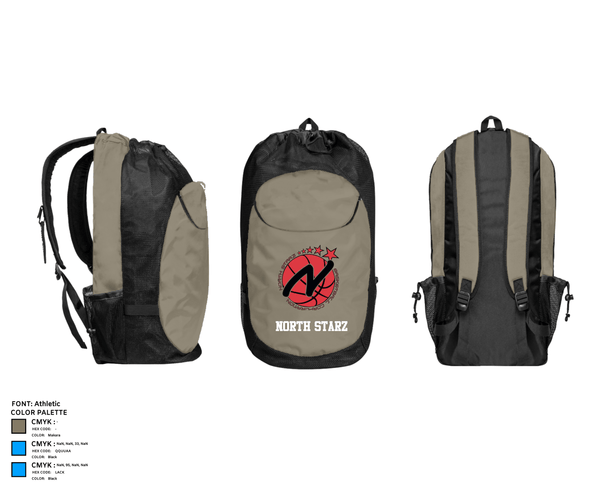 Gear Bag, North Starz, Men's Basketball, Teamtime, Team time, sublimation, custom sports apparel, team uniforms, spirit wear, spiritwear, sports uniforms, custom shirts, team store, custom team store, fundraiser sports, apparel fundraiser