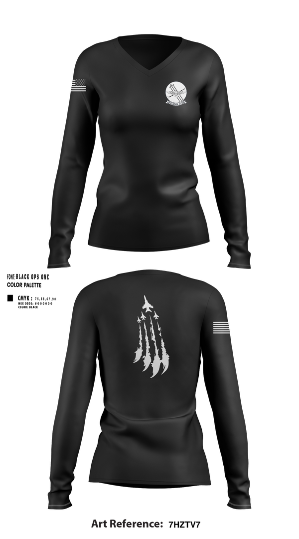 Womens Long Sleeve Vneck Shirt, UofA NROTC, Navy, Teamtime, Team time, sublimation, custom sports apparel, team uniforms, spirit wear, spiritwear, sports uniforms, custom shirts, team store, custom team store, fundraiser sports, apparel fundraiser