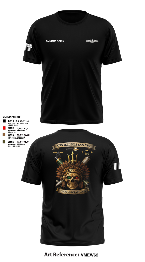 Short Sleeve Performance Shirt, USS Illinois (SSN 786), , Teamtime, Team time, sublimation, custom sports apparel, team uniforms, spirit wear, spiritwear, sports uniforms, custom shirts, team store, custom team store, fundraiser sports, apparel fundraiser
