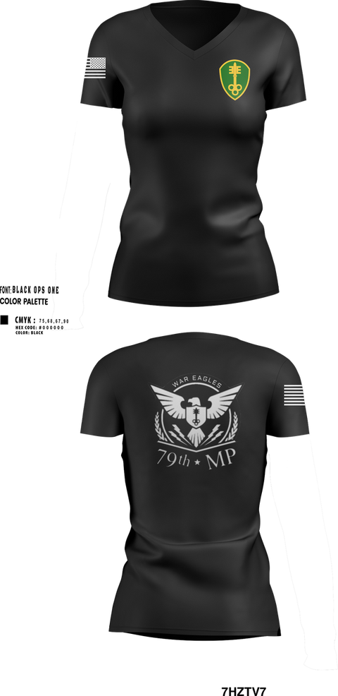 Womens Short Sleeve Vneck Shirt, 79th MP Co, Army, Teamtime, Team time, sublimation, custom sports apparel, team uniforms, spirit wear, spiritwear, sports uniforms, custom shirts, team store, custom team store, fundraiser sports, apparel fundraiser