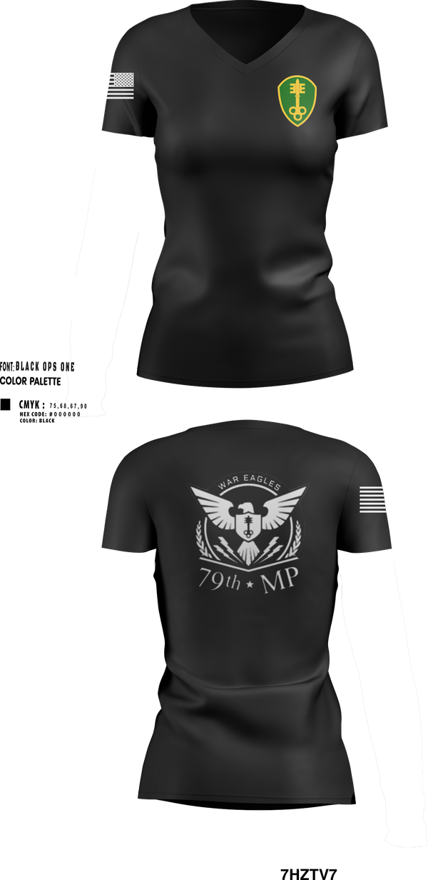 Womens Short Sleeve Vneck Shirt, 79th MP Co, Army, Teamtime, Team time, sublimation, custom sports apparel, team uniforms, spirit wear, spiritwear, sports uniforms, custom shirts, team store, custom team store, fundraiser sports, apparel fundraiser
