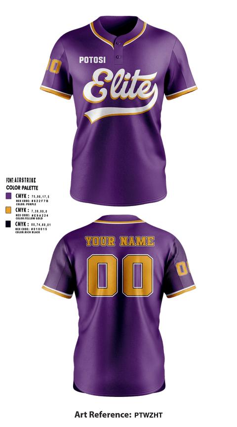 Two Button Softball Jersey, Potosi Elite, Softball, Teamtime, Team time, sublimation, custom sports apparel, team uniforms, spirit wear, spiritwear, sports uniforms, custom shirts, team store, custom team store, fundraiser sports, apparel fundraiser