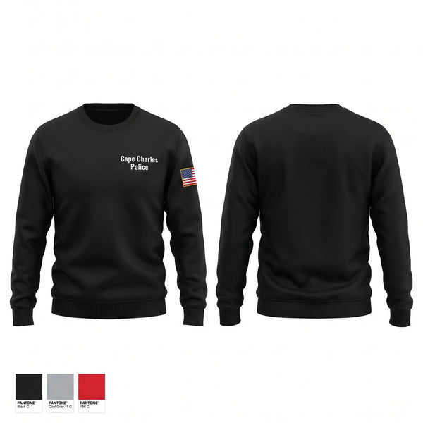 Crew Neck Sweatshirt, Cape Charles Police, Police, Teamtime, Team time, sublimation, custom sports apparel, team uniforms, spirit wear, spiritwear, sports uniforms, custom shirts, team store, custom team store, fundraiser sports, apparel fundraiser