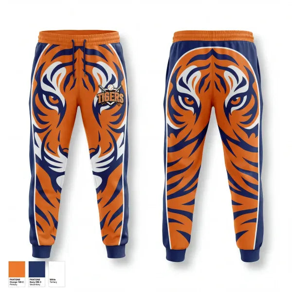 Sweatpants, Malone Tigers, Baseball, Teamtime, Team time, sublimation, custom sports apparel, team uniforms, spirit wear, spiritwear, sports uniforms, custom shirts, team store, custom team store, fundraiser sports, apparel fundraiser