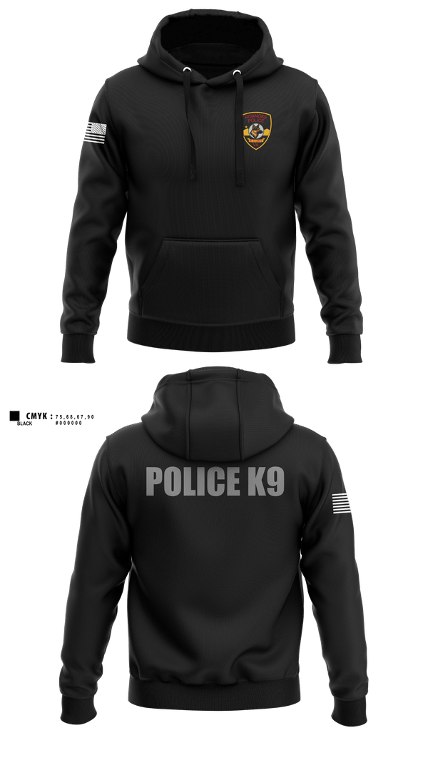 Hoodie, Roanoke K9, Police, Teamtime, Team time, sublimation, custom sports apparel, team uniforms, spirit wear, spiritwear, sports uniforms, custom shirts, team store, custom team store, fundraiser sports, apparel fundraiser