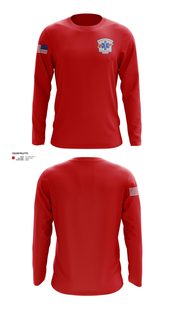 Long Sleeve Performance Shirt, Hardeman County Ambulance Service, EMS/EMT, Teamtime, Team time, sublimation, custom sports apparel, team uniforms, spirit wear, spiritwear, sports uniforms, custom shirts, team store, custom team store, fundraiser sports, apparel fundraiser