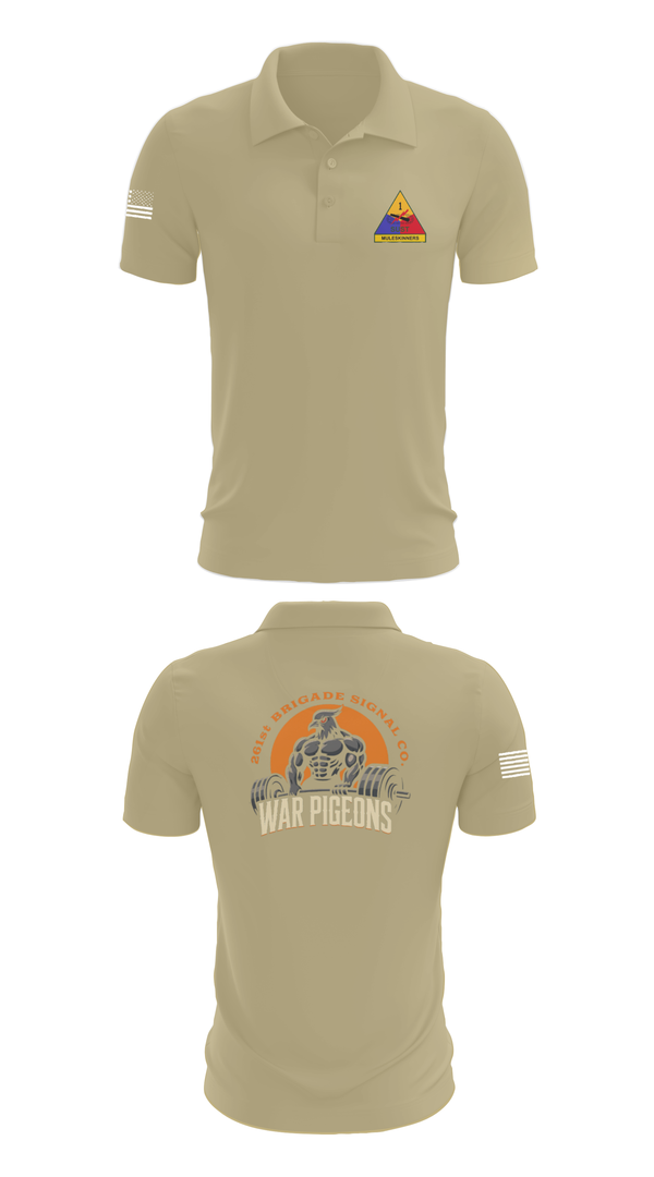 Short Sleeve Performance Polo, 261st War Pigeons, Army, Teamtime, Team time, sublimation, custom sports apparel, team uniforms, spirit wear, spiritwear, sports uniforms, custom shirts, team store, custom team store, fundraiser sports, apparel fundraiser