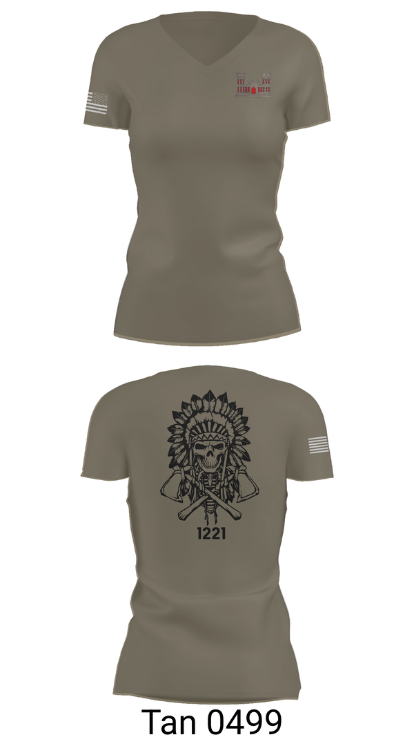 Womens Short Sleeve Vneck Shirt, 1221st Route Clearance Co., National Guard, Teamtime, Team time, sublimation, custom sports apparel, team uniforms, spirit wear, spiritwear, sports uniforms, custom shirts, team store, custom team store, fundraiser sports, apparel fundraiser