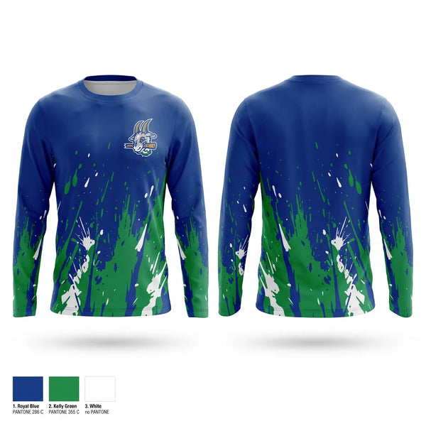 Long Sleeve Performance Shirt, Yard Goats, Baseball, Teamtime, Team time, sublimation, custom sports apparel, team uniforms, spirit wear, spiritwear, sports uniforms, custom shirts, team store, custom team store, fundraiser sports, apparel fundraiser