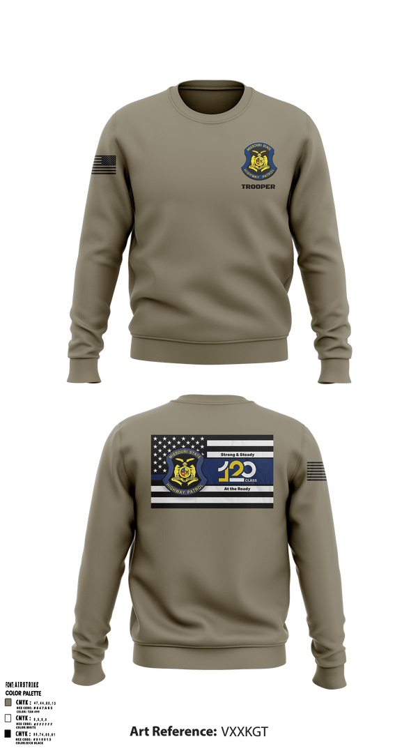Crew Neck Sweatshirt, MSHP Class 120, Police, Teamtime, Team time, sublimation, custom sports apparel, team uniforms, spirit wear, spiritwear, sports uniforms, custom shirts, team store, custom team store, fundraiser sports, apparel fundraiser