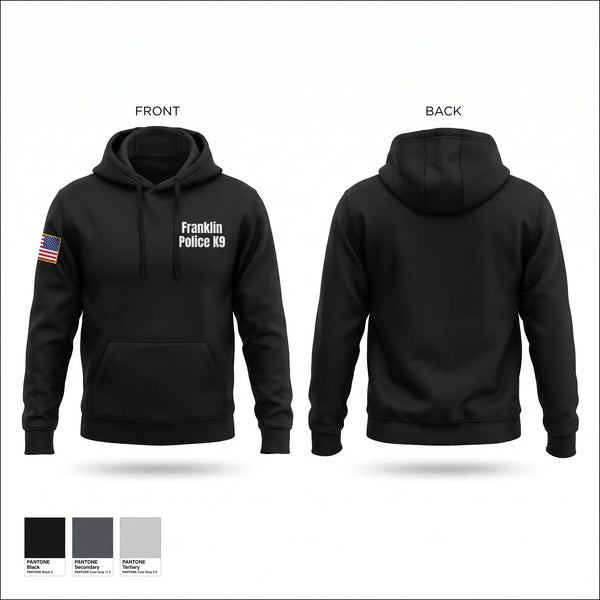 Hoodie, Franklin Police K9, Police, Teamtime, Team time, sublimation, custom sports apparel, team uniforms, spirit wear, spiritwear, sports uniforms, custom shirts, team store, custom team store, fundraiser sports, apparel fundraiser