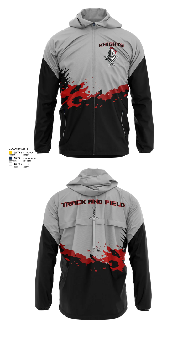 Windbreaker, Knights Track Club, Track & Field, Teamtime, Team time, sublimation, custom sports apparel, team uniforms, spirit wear, spiritwear, sports uniforms, custom shirts, team store, custom team store, fundraiser sports, apparel fundraiser