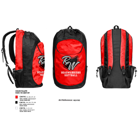 Gear Bag, Roadwarriors, Softball, Teamtime, Team time, sublimation, custom sports apparel, team uniforms, spirit wear, spiritwear, sports uniforms, custom shirts, team store, custom team store, fundraiser sports, apparel fundraiser